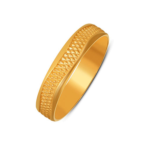 Sentinel Ridge <b>Men's</b> Gold Band Premium Gold Finish Textured Band <b>Ring</b> <b>for</b> Women and <b>Men</b> Elegant Everyday Wedding Band - Product Image 1