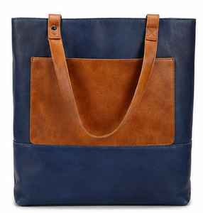 Bolso Tote de Cuero Genuino de Primera Calidad, Estilo Nacional, para Mujer |   Bolso de Hombro de Gran Capacidad para la Playa y Uso Diario - Product Image 1