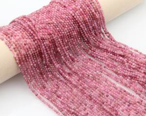 Cuentas Redondas Facetadas de Turmalina Rosa Natural de 2mm 3mm 4mm, Cuentas Sueltas de Piedras Preciosas para la Fabricación de Joyería DIY - Product Image 3