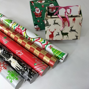 Papel de Regalo de Cumpleaños y Navidad, Rollo de Papel Artístico con Doble Cara Recubierta, Reciclable, para Manualidades y Envoltura de Regalos - Product Image 3