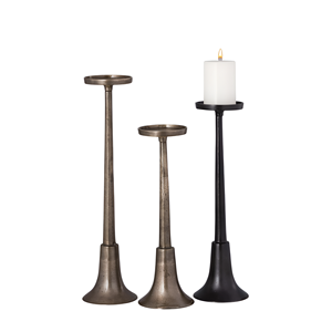 Support à bougies très vendu pour la décoration intérieure, finition laiton, porte-bougie en aluminium moulé, fait main, personnalisé, lot de 3 - Product Image 1