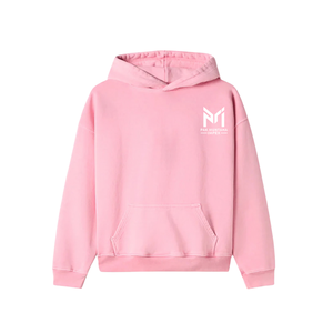 <b>Pink</b> Unisex Hooded Fleece <b>Sweatshirt</b> With Front Pocket Custom Logo Heat Transfer Printed Casual Oversized Fit Autumn Wear - Product Image 1