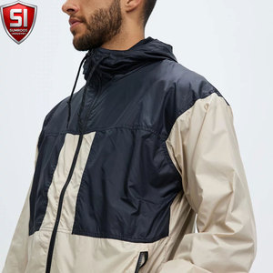 SUMROOS INDUSTRY <b>Men's</b> Hooded Windbreaker <b>Jacket</b> Color Blocking Polyester Zipper Closure Casual Spring Outerwear - Product Image 5