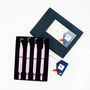 Professional Somely Enterprises Eyelash Tweezers Stainless Steel Smooth Tip Precision Set Custom Logo <b>Box</b> 10mm Perfect Grip - Product Image 6