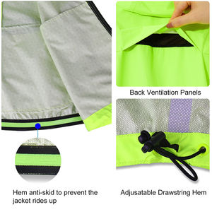 Veste coupe-vent à capuche pour homme, logo personnalisé, mode sportive, 100% nylon - Product Image 3