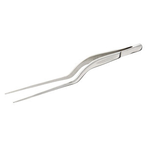 Pinces de chef en acier inoxydable avec pointe décalée, pinces de cuisine de précision pour l'agencement, la garniture, la décoration et le service des aliments - Product Image 1