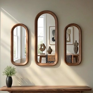 <b>Irregular</b> Shape Wooden Wall <b>Mirror</b> Modern Artistic Wooden Wall <b>Mirror</b> for Contemporary Interiors Wholesale Hanging <b>Mirror</b> Use - Product Image 5