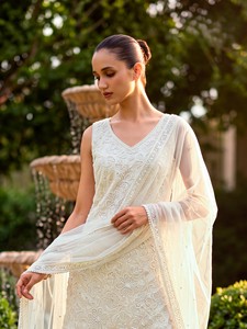 Conjunto de Kurta y Palazzo Bordados, Ropa Étnica India, Traje de 3 Piezas con Dupatta, Atuendo de Fiesta para Mujer - Product Image 2