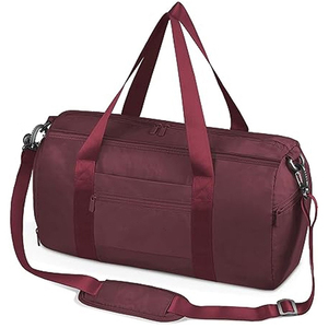 Mint Green Polyester Duffel <b>Bag</b> With Zipper Closure And Shoe <b>Compartment</b> For Exercise Fitness - Product Image 3