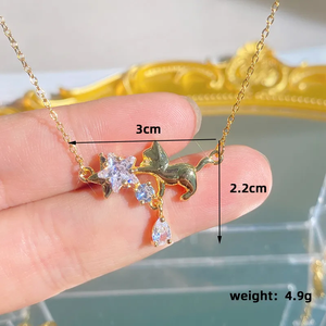 Collar con diseño de gato para mujer con incrustaciones de circonita, acero inoxidable 304 chapado en oro con revestimiento de 0.03µm de grosor, con cadena de cable. - Product Image 6