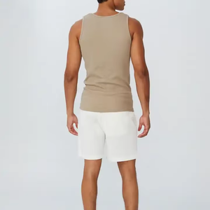 Camiseta sin mangas acanalada personalizada para hombre, cuello redondo, chaleco básico, camiseta interior de fibra de bambú, ropa deportiva informal de verano, antibacteriana - Product Image 3