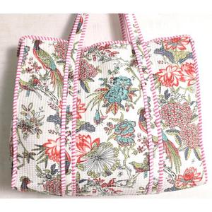 Indian Handmade Cotton Floral Quilted Shoulder Bag Women <b>Boho</b> Tote Shopping <b>Handbag</b> - Product Image 4