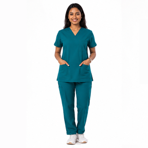Uniforme Médico Personalizado para Mujer, Traje de Enfermería, Tela Suave y Elástica, Cuello en V, Ropa de Trabajo para Hospital, Clínica y Servicios de Salud - Product Image 2
