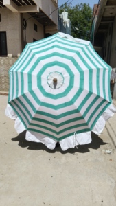 Parasol de jardin au design arrondi unique, imprimé au bloc, style bohème indien, parasol de plage, protection solaire pour patios, fabriqué à la main en tissu de coton épais - Product Image 5