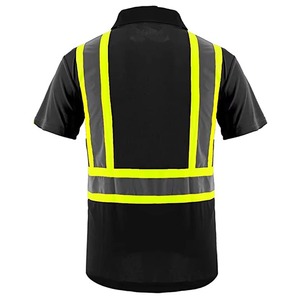 Polo de sécurité haute visibilité personnalisé avec logo, ANSI Classe 2, EN ISO 20471 Classe 3, imperméable, de haute qualité, confortable, séchage rapide - Product Image 2