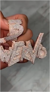 Collar con Colgante de Nombre Personalizado para Hombre, Estilo Hip Hop Urbano, Letra 3D Moderna, Joyería con Piedra Moissanita y Nombre Personalizado - Product Image 6