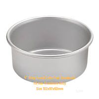 Moule à gâteau en aluminium de 4, 5, 6, 8 pouces de profondeur, avec fond non amovible, revêtement anodisé ATLAS STAR SN-5004 pour Chiffon
