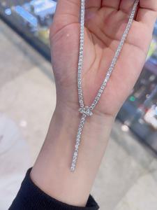 Wholesale 18K Solid Gold Real Natural Diamond Tennis Necklace <b>Iced</b> <b>Out</b> Eternity Link <b>Chain</b> for Wedding Banquet Fine Jewelry - Product Image 2