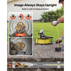98 Ft/30m Self-Leveling Drain Inspection <b>Camera</b> 4.3\" 1080P HD Screen IP68 Waterproof Snake Plumbing <b>Mini</b> <b>Camera</b> Sewer <b>Camera</b> - Product Image 2