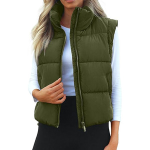<b>Women's</b> Down Lightweight Ladies Vest Winter Warm Quilted <b>Waistcoat</b> Puffer Sleeveless Coat Padded <b>Womens</b> Custom Nylon Body Warm - Product Image 6