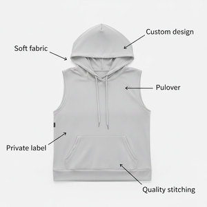 Sudadera con Capucha sin Mangas de Alto Rendimiento para Mujer, Holgada, Transpirable, Informal, Estilo Urbano, con Cordón Ajustable - Product Image 5