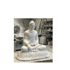 Estatua de Buda de mármol blanco de Artifax Vietnam, la más vendida (postura sentada) - Product Image 2