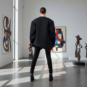 Suéter de Punto de Invierno para Mujer, Diseño de Lujo, Estructurado, 100% Algodón, Manga Arquitectónica 3D, Tejido de Alta Calidad - Product Image 6