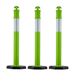 Set di 3 Coni Segnaletici Stradali in HDPE Resistenti da 48 Pollici con Strisce Riflettenti e Base Appesantita - Product Image 1
