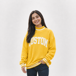 Sudadera de cuello alto para mujer OEM, corte holgado, ligera, de algodón polar, mangas largas, hombros caídos, puños acanalados - Product Image 1