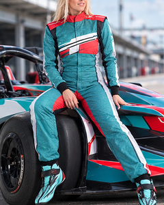 Men's Full Sleeve Motorcycle Racing Suit Color Blocked Teal Red White Polyester/Nylon <b>Waterproof</b> Quick Dry Breathable <b>All</b> - Product Image 5