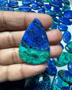 อะซูไรต์ มาลาไคต์ คุณภาพสูง ราคาขายส่ง พลอยหลวม เกรดพรีเมียม สำหรับทำเครื่องประดับ วัสดุเปลือกหอยธรรมชาติ - Product Image 1