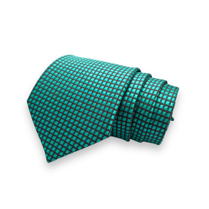 Conjunto de Corbata y Pañuelo de Bolsillo a Cuadros Verde Mar |   Caja de Regalo Premium con Corbata Tejida |   Accesorios Formales para Hombres para Fiestas de Negocios - Product Image 1