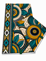 Último Modelo, Tela Africana de Batik Orgánico Tejido de Alta Calidad, 100% Algodón, con Estampado Brillante, para Vestidos Capulana