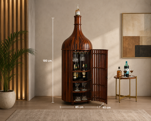 Mueble Bar para Vino en Forma de Botella, Hecho a Mano con Madera Sólida, Porta Botellas de Vidrio, Estante para Almacenamiento de Licores, Diseño Moderno y Antiguo para Hogar, Hotel, Comedor - Product Image 2