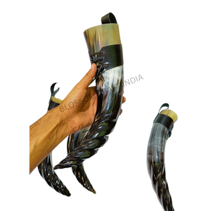 Cuerno de Buey Natural Trenzado, Pulido, Hecho a Mano, Ecológico y Personalizado, Decoración Animal para el Hogar, Artesanía Natural Estilo Vikingo - Product Image 3