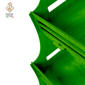 Espositore in legno verde produzione EUROSUD Made in Italy betulla altezza 190 cm per negozi e supermercati - Product Image 2