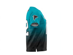 Camiseta Deportiva Personalizada de Fútbol Americano, Color Verde Azulado y Negro, Uniforme Deportivo, Poliéster Transpirable, Camiseta de Entrenamiento Atlético, Ropa para Fanáticos del Día del Partido - Product Image 3
