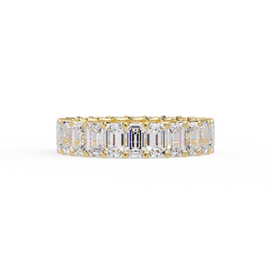 Bague de Fiançailles et Alliance en Or Massif 14K 18K avec Diamant de Laboratoire Taille Émeraude Entièrement Sertie, Bijoux Personnalisés, Vente en Gros Directe Usine - Product Image 4