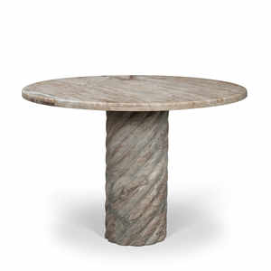 Sawar Toronto <b>Round</b> Shape Marble Top With Swirl Pedestal Base Luxury Villa Hotel Kitchen Natural Grain New <b>Modern</b> <b>Dining</b> <b>Table</b> - Product Image 1