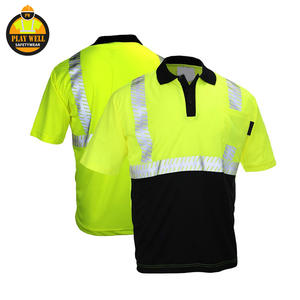 Camisetas Polo de Manga Corta de Alta Visibilidad Reflectantes, Camisetas de Trabajo Amarillas para Hombre, Camisetas Reflectantes para Trabajo de Construcción - Product Image 5