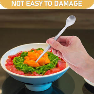 Ensemble d'ustensiles professionnels 2-en-1 en acier inoxydable : Cuillère de service et pince de dégustation pour fruits de mer – Outil de cuisine - Product Image 3