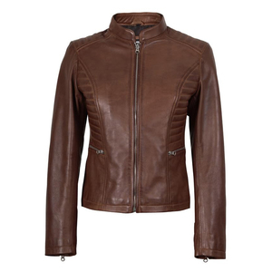 Premium Genuine Lambskin Leather <b>Jacket</b> for Women Slim Fit Biker Style <b>Motorcycle</b> Coat with Zip Closure for All Seasons - Product Image 4