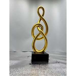 Luxury <b>Gold</b> Abstract Sculpture Contemporary Metal Art Figurine for Living Room Hotel Decor Interior Designer Wholesale Supplier - Product Image 1