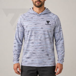 Sudadera de Pesca con Estampado de Textura de Madera Flotante Personalizada, Manga Larga, con Capucha, Protección Solar UPF 50, Unisex - Product Image 1
