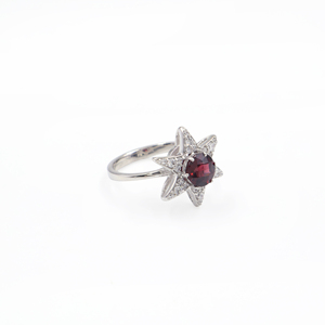 925 Sterling <b>Silver</b> Natural Pink <b>Garnet</b> <b>Ring</b> Rhodium Plated OEM ODM Fine Jewelry - Product Image 2