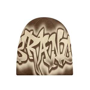 Private Label Luxury Stylish Solid Beanie <b>Hat</b> Unisex Street Style <b>Winter</b> 50-52cm Polyester/Cotton Knit Casual Wear 3D Embroidery - Product Image 5