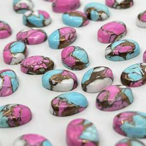 Cabujón de turquesa cobre color algodón de azúcar, forma ovalada, piedra suelta para la fabricación de joyas - Product Image 4
