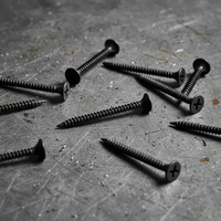 Tornillos para Paneles de Yeso con Recubrimiento de Fosfato, Clase 8.8, Métricos/Pulgadas, de Acero al Carbono de Grado Industrial, Certificados BIS, Negros, a Granel