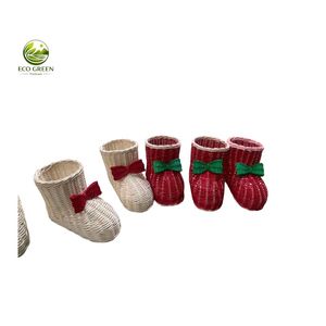 Sustainable Rattan Christmas Hanging <b>Ornaments</b> Handmade Woven Noel Decorations for Xmas Trees - Product Image 3