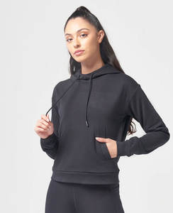 Conjunto de sudadera con capucha de algodón con cremallera 1/4 para mujer - Product Image 6